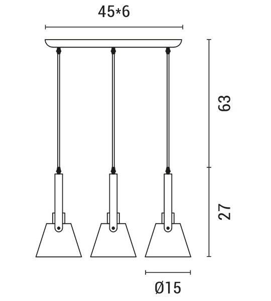 LUMINARIA COLGANTE 3XE27 EUROLAMP