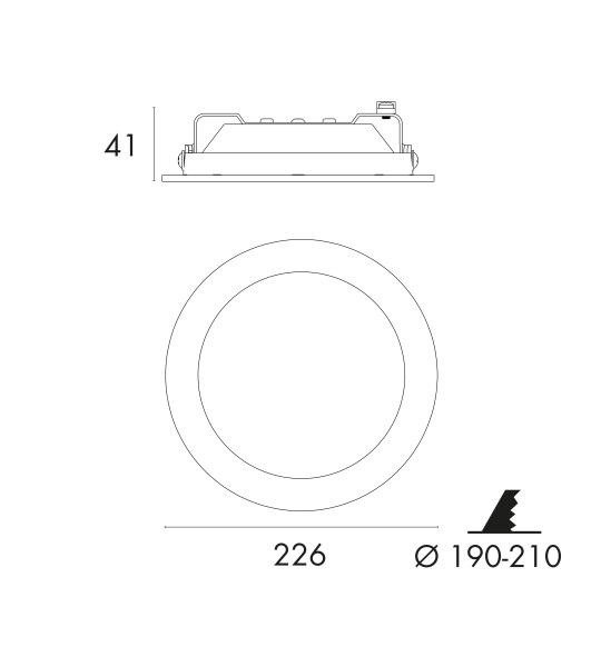 Downlight LED redondo de emprotrar blanco tecnico 20W 6000K 2600lm